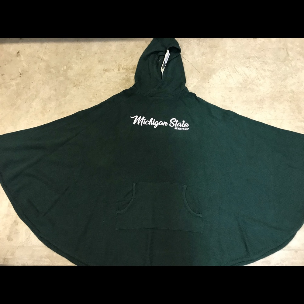NWT Michigan State Kanga Cotton Hooded Poncho